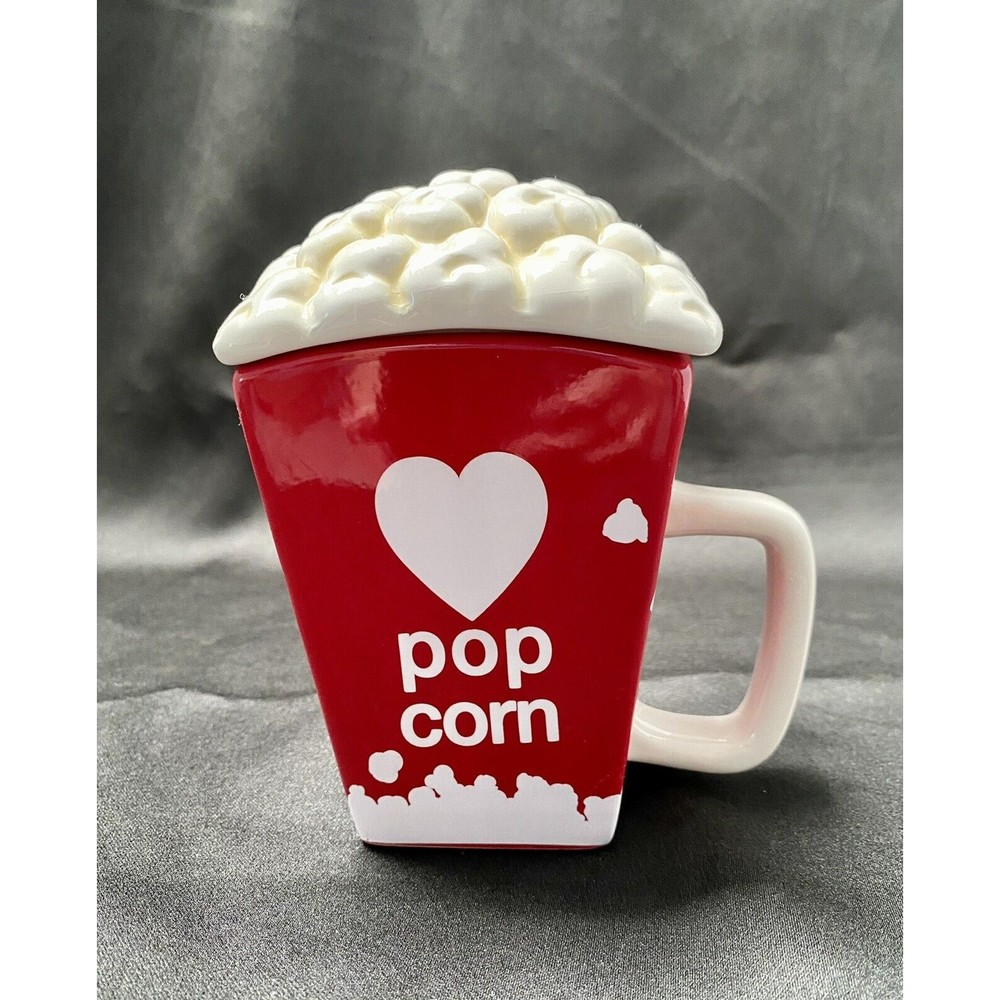 Cinemark Theater Square Love Pop Corn 16 oz Novelty Mug Cup Popcorn/Candy Holder